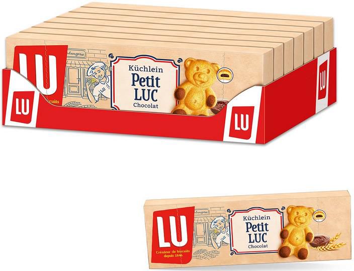 7er Pack LU Küchlein Petit LUC Chocolat, Küchlein in Bärenform mit ...