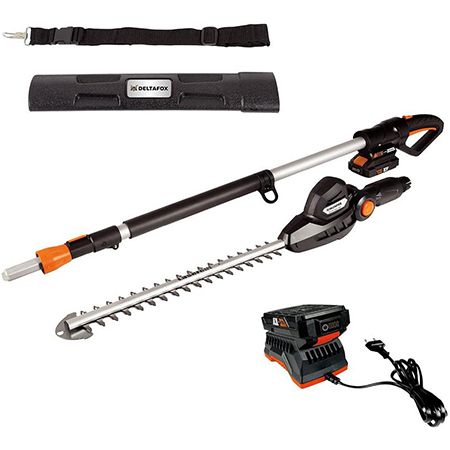DELTAFOX Akku Heckenschere 18V - 52cm Schnittlänge Mit 2Ah Akku Und Ladegerät