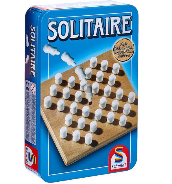 Schmidt Spiele Solitaire 1 Spieler Aus Holz In Metalldose F r 5 64 