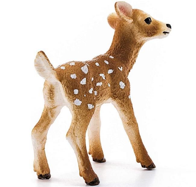 Schleich 14256 – Wild Life Weißwedelkalb, Handbemalte Figur, 5,2 X 2,4 X 4,7 Cm