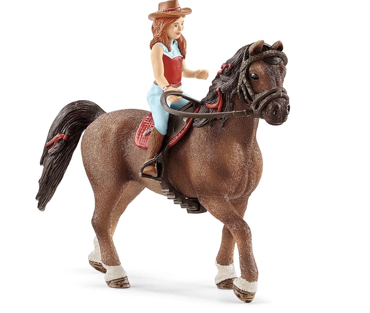 Schleich Horse Club | Hannah & Cayenne 42539 | Figurine Fille articulée avec Cheval & Accessoires d'équitation | Coffret Cheval Jouet Chevaux dès 5 Ans | 10 pièces | exclusivité