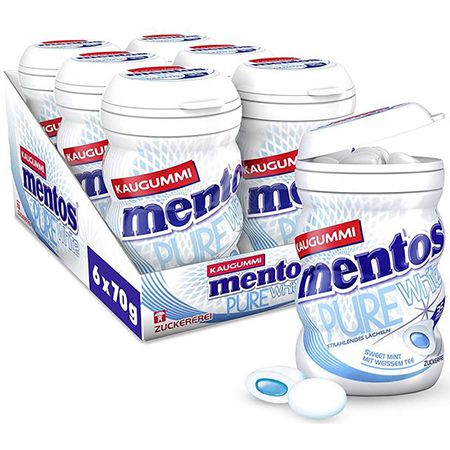 6er Pack Mentos Pure White Sweet Mint ab 9,55€ (statt 15€) - Prime Sparabo