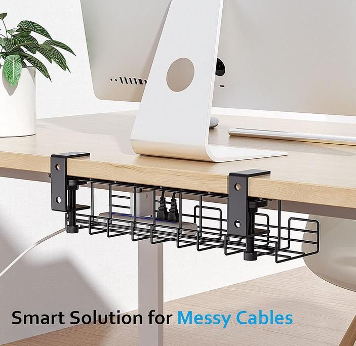 4x Netzstecker Halterung Wandmontage - Kabel Organizer Aluminium Grau