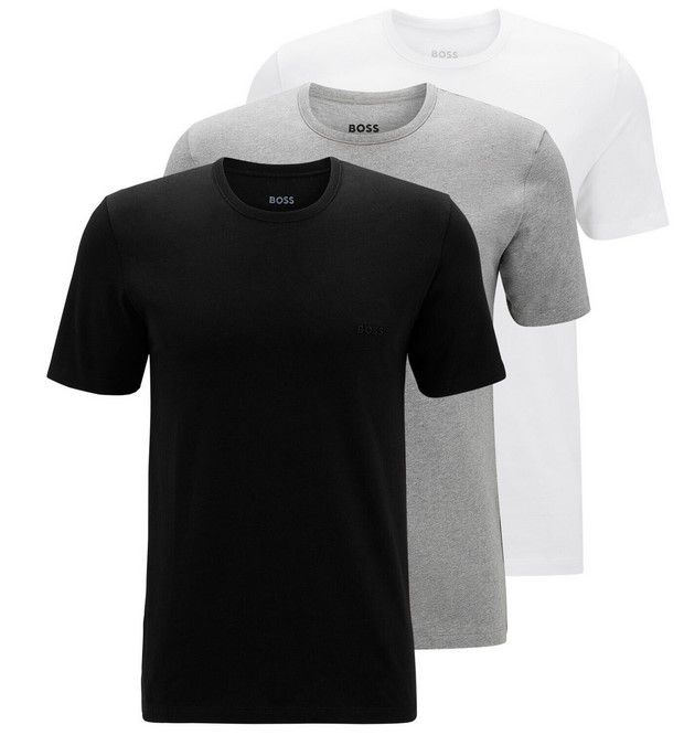 BOSS Herren Unterhemd 3er Pack - 100% Baumwolle Basic T-Shirts