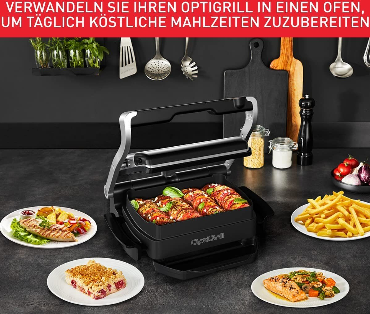 Tefal GC730D Optigrill Smart Contactgrill, 2,000 Watt, Zwart/Roestvrij Staal,30 cm x 20 cm