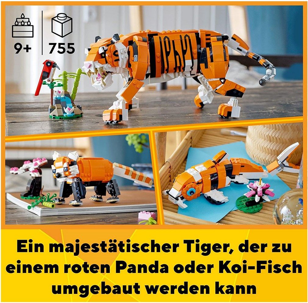 LEGO 31129 Creator Majestätischer Tiger, Panda oder Fisch für 30,59 ...