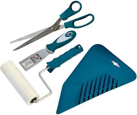 Colorus Profi Tapezier Set 17-teilig | Tapezierwerkzeug Set für Vliestapete Renovierungsset | Cuttermesser Andrückroller Tapezierbürste Deckenbürste Kleisterwalze | Malerwerkzeug Malerbedarf