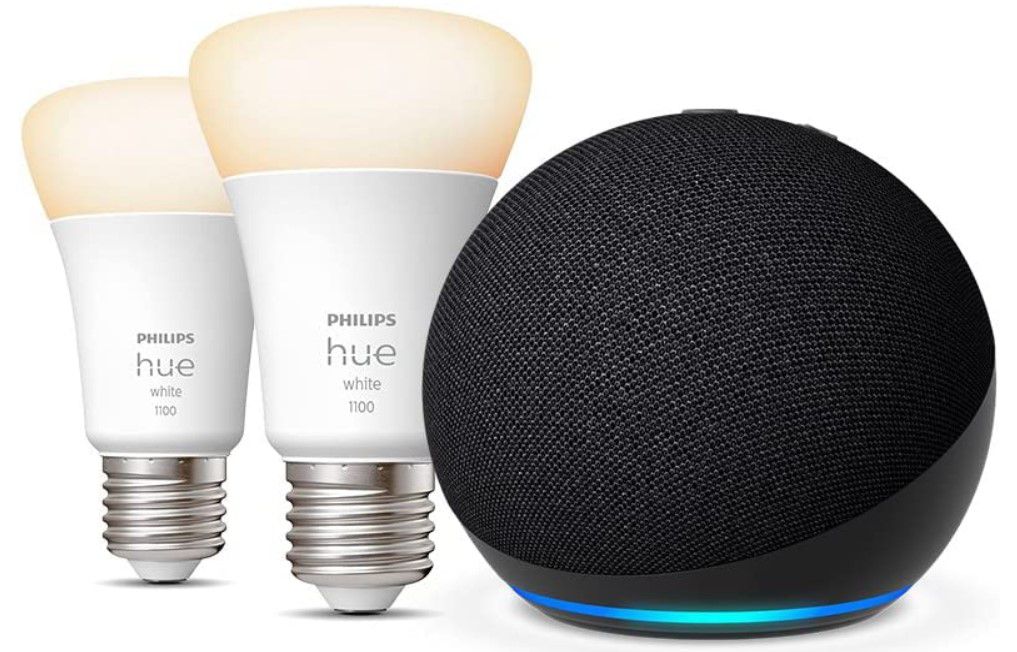 Echo Dot (5. neue Generation) + 2 Philips Hue White E27 für 39,99 ...