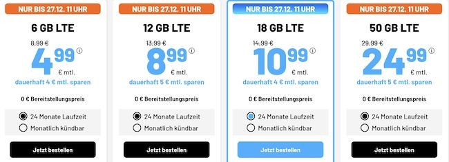 🔥 Sim.de Xmas Deal: o2 Allnet 6GB 4,99€ / 12GB 8,99€ / 18GB 10,99 ...