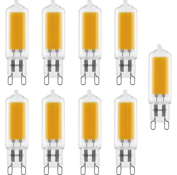 10er Pack Halogen-G9-Lampen 42W, Warmweiß 2700K, Dimmbar, 630 Lumen – Ersetzt 56W