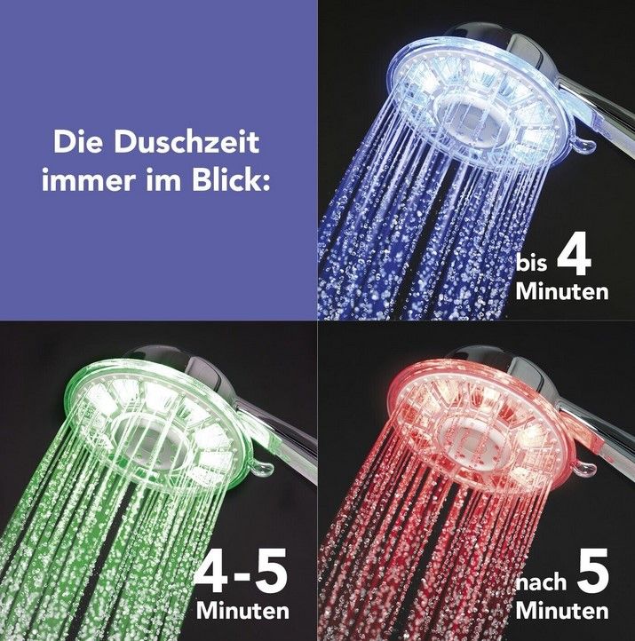 LED Handbrausekopf Mit Farbwechsel – Wassersparend, ABS-Material, G1/2-Anschluss, 21 Cm