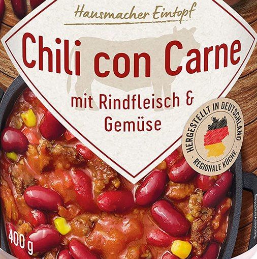 Je 2x DREISTERN Chili con Carne und sin Carne mit Rindfleisch bzw Soja