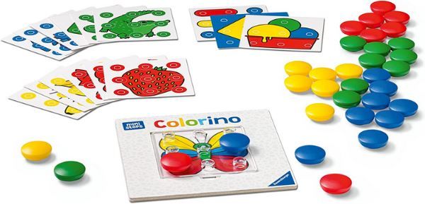 Ravensburger Colorino – Lernspiel Ab 18 Monaten, 32 Motive & 75 Stecksteine In 9 Farben