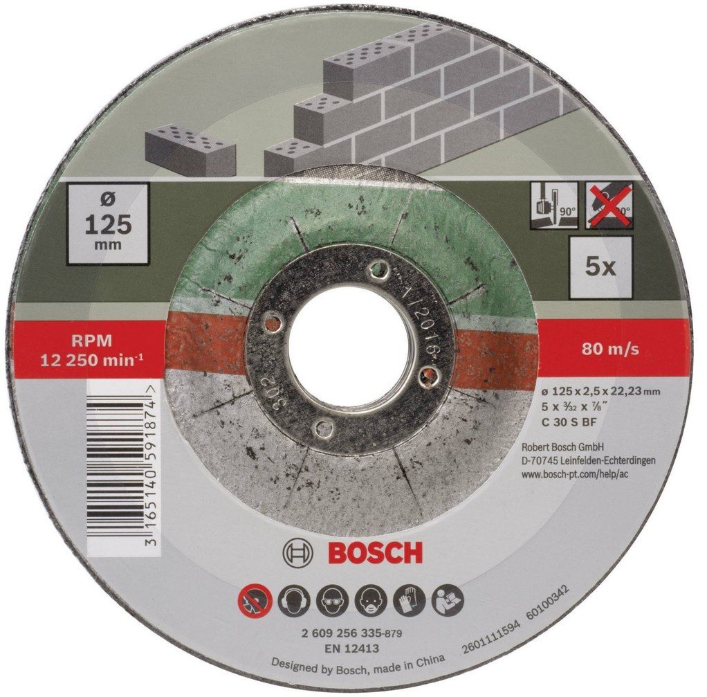 Kwb Trennscheiben-Set 10-tlg. – 125 Mm, Für Stein & Mauerwerk – MPA-zertifiziert, Gekröpft (für Winkelschleifer)