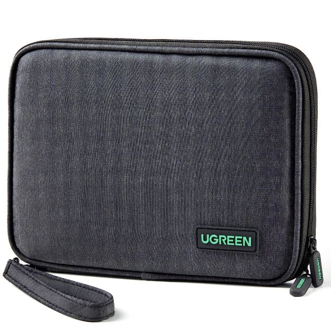 Organizer-Tasche Für Power Bank & Elektro-Zubehör – 4-lagig, Wasserdicht, 19x11x5,5cm, Grau