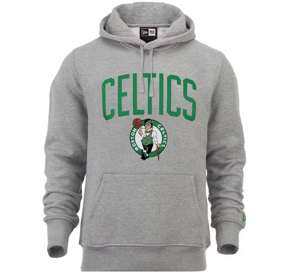Sweat à Capuche New Era Boston Celtics – 80% Coton, 20% Polyester – License NBA Officielle – Modèle Homme