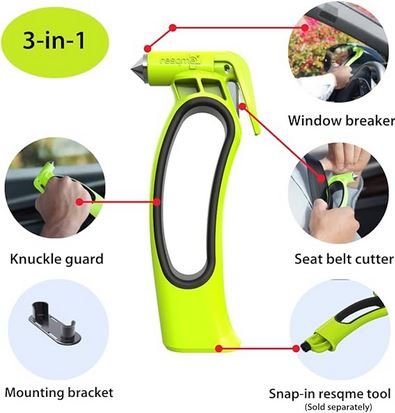 RESQME Notfall-Schlüsselanhänger - Gurtschneider & Fensterbrecher 2-in-1