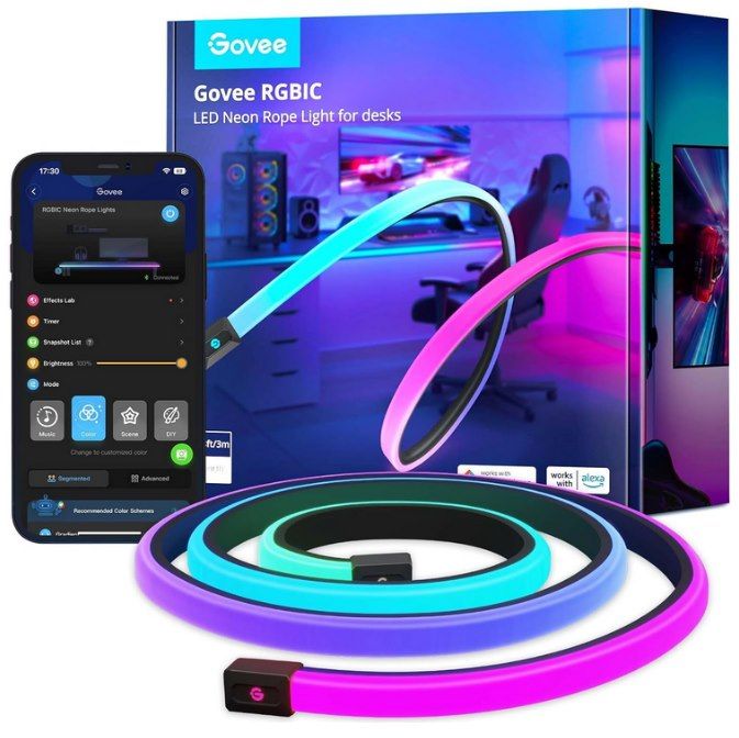 Govee LED Neon Rope Lights for Desks ledstrip 3 meter, Wifi, Bluetooth