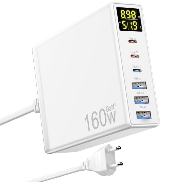Ladeadapter Inklusive Kabel 120W GaN USB-C Schnellladegerät Mit 4 Anschlüssen – Ultra-schnell Für Handy, Tablet & Laptop Handy Ladegerät Auto USB C