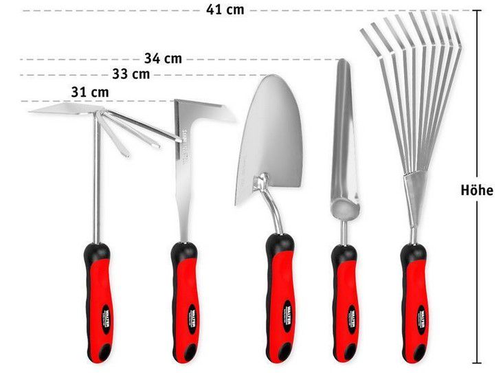 Walter Garten Klein Geräte Set + Fikars Handschuhe Gr. 10 für 19,99