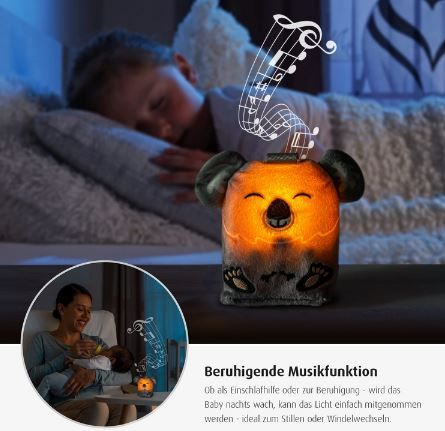 Baby Einschlafhilfe Koala – Soundmaschine Mit 12 Geräuschen, Bluetooth, Nachtlicht & Timer | Beruhigend Für Säuglinge & Kleinkinder