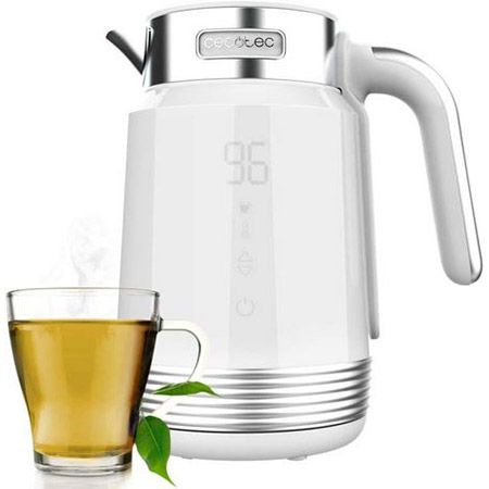 Cecotec Wasserkocher 1,7L Aus Borosilikatglas - 2200W, Schnelles Kochen, 360° Basis & Sicherheitssystem