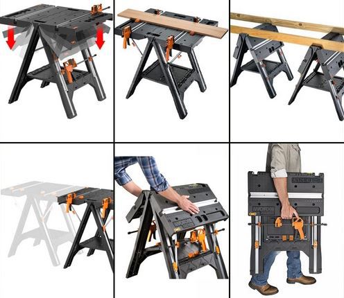 Worx WX051 Pegasus mobile multifunktionale Werkbank für 101,15€ (statt ...