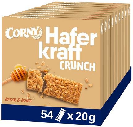Corny Haferkraft Kakao Müsliriegel - Veganer Vollkorn Snack 12x50g Großpackung