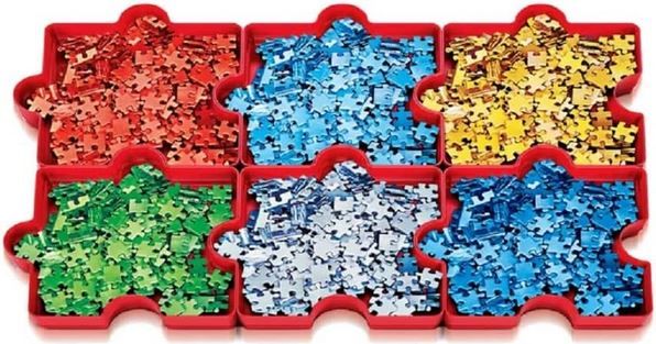 Mohito Puzzle-Sortierschalen – 12 Stück, Filz, Stapelbar, Für Bis Zu 2500 Teile