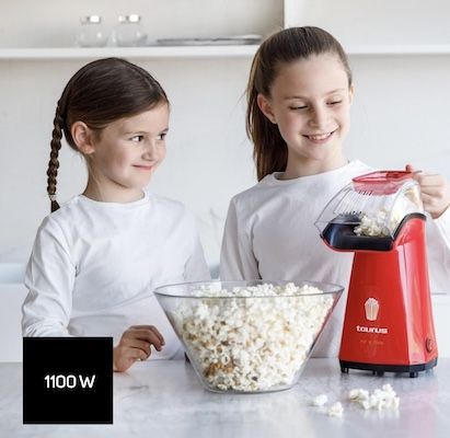Macchina Per Popcorn Taurus POP'N'Corn 1100W - Rossa, Cottura Ad Aria Calda, 3 Minuti - Foto 5