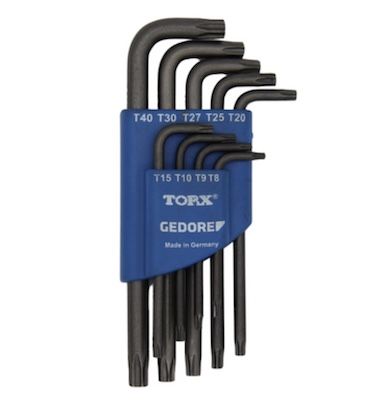 GEDORE Winkelschraubendreher-Satz 9-teilig (Torx T7 Bis T40) – Im Praktischen Halter