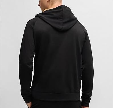 BOSS Herren Hoodie Mit Reißverschluss – Baumwoll-Terry, Kapuze Und Lässigem Dégradé-Look