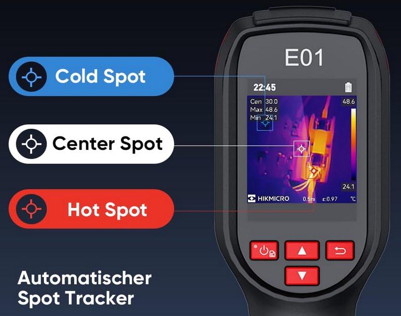 HIKMICRO E01 Wärmebildkamera – SuperIR 240x240, Laserpointer, -20°C Bis 400°C