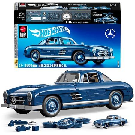 Mattel Brick Shop Hot Wheels Mercedes-Benz 300 SL Building Set IN HAND | UK