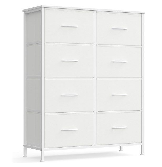 📚 SONGMICS Kommode in Weiß mit 8 Stoffschubladen für 36,94€ (statt 46€)