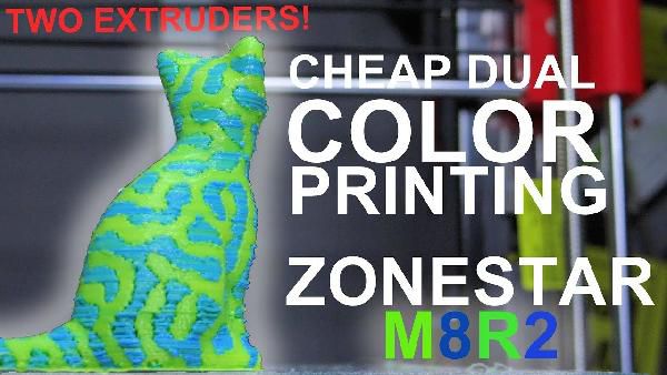 ZONESTAR M8R2 - Mixed Color Dual Extruder 3D Drucker für 190,69€ (statt ~300€) ZONESTAR M8R2 Mixed Color Dual Extruder 3D Drucker für 190,69€ (statt ~300€)