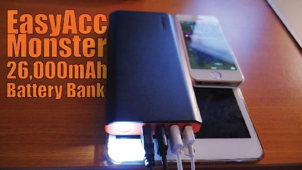 EasyAcc Monster Powerbank mit 26.000 mAh (4A Eingang, 4.8A Smart Ausgang) für 34,99€ EasyAcc Monster Powerbank mit 26.000 mAh (4A Eingang, 4.8A Smart Ausgang) für 34,99€