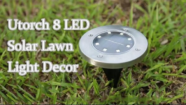 Utorch - Solarleuchte für den Rasen mit 8 LEDs für 5,12€ Utorch Solarleuchte für den Rasen mit 8 LEDs für 5,12€